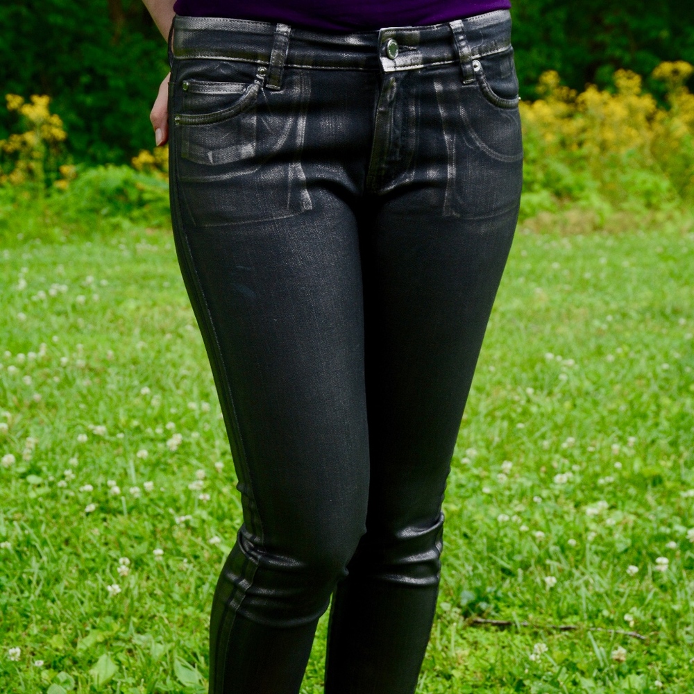 Micheal Kors Silver Metallic Skinny Jean